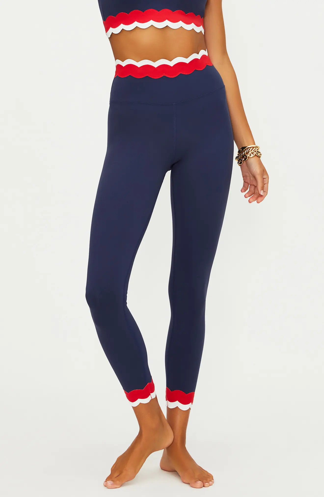 Stacy Scallop Colorblock Rib Leggings (Women) | Nordstrom | Nordstrom