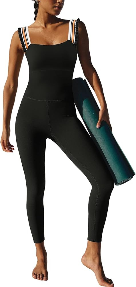 ReachMe Jumpsuits for Women Workout Leggings Romper Athletic Summer Outfits Yoga Gym Clothes Body... | Amazon (US)