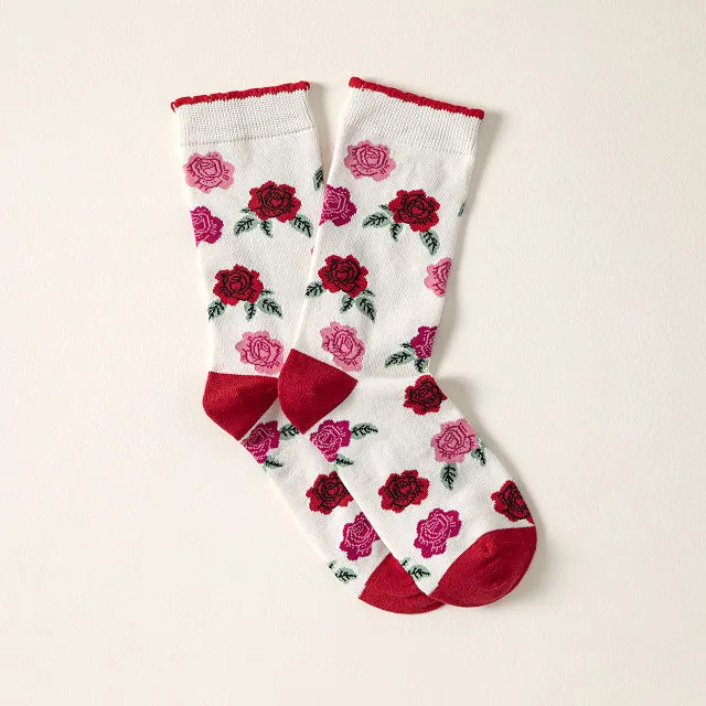 Birth Month Flower Socks, June - Rose | UncommonGoods