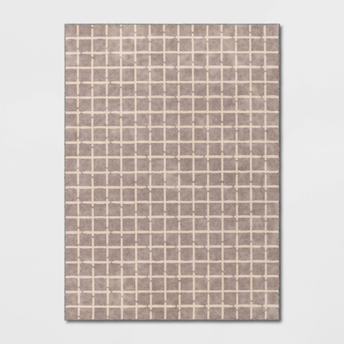 4'x5'6" Washable Small Checkered Area Rug Tan - Room Essentials™ | Target
