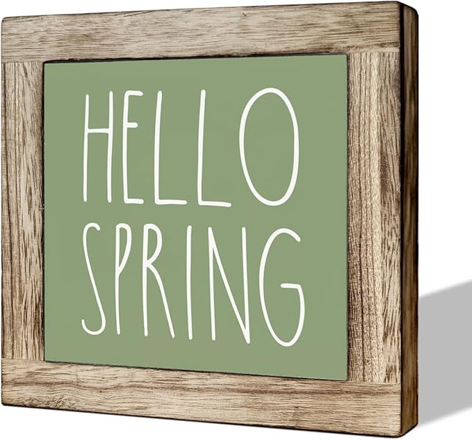 Spring Decor, Wooden Box Signs for Home Decor, Hello Spring Sign, Spring Door Sign, Rustic Wall D... | Amazon (US)
