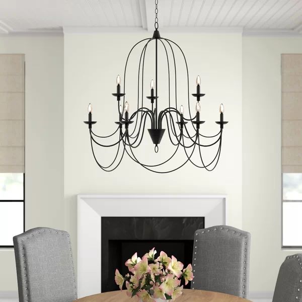 Fedele 9 - Light Candle Style Empire Chandelier | Wayfair Professional