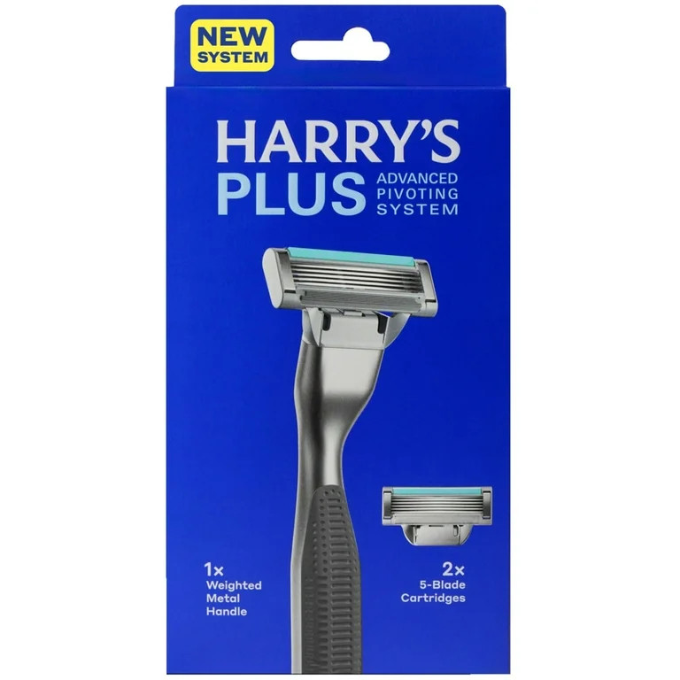 Harry's Plus Shaving Razor for Men with 2 Razor Blade Refill Cartridges, Onyx | Walmart (US)