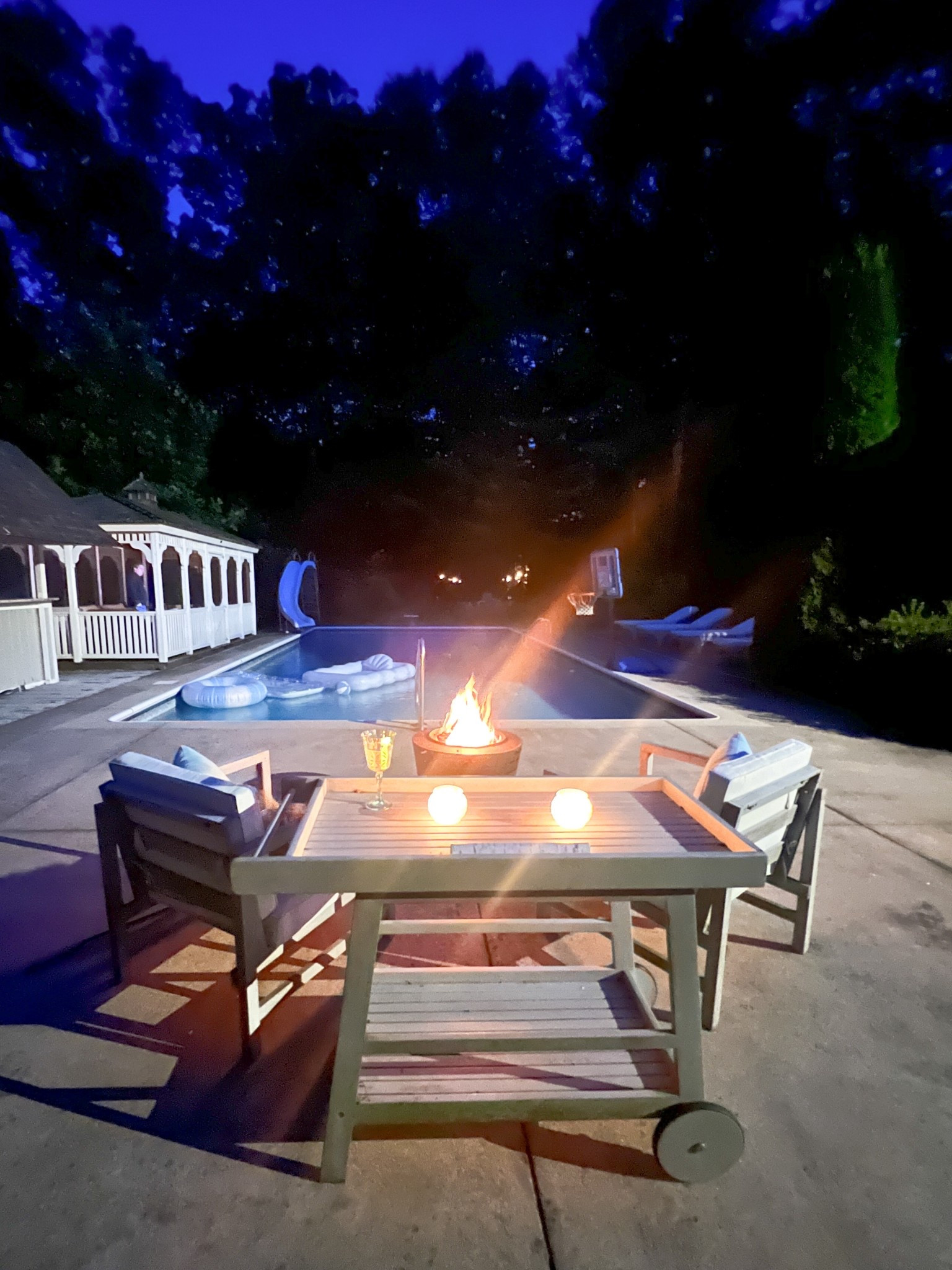Hot summer nights, mid July poolside bonfire for a wonderful evening entertaining at home on comfy chairs perfect for relaxing outside. 

#LTKSeasonal #LTKHome