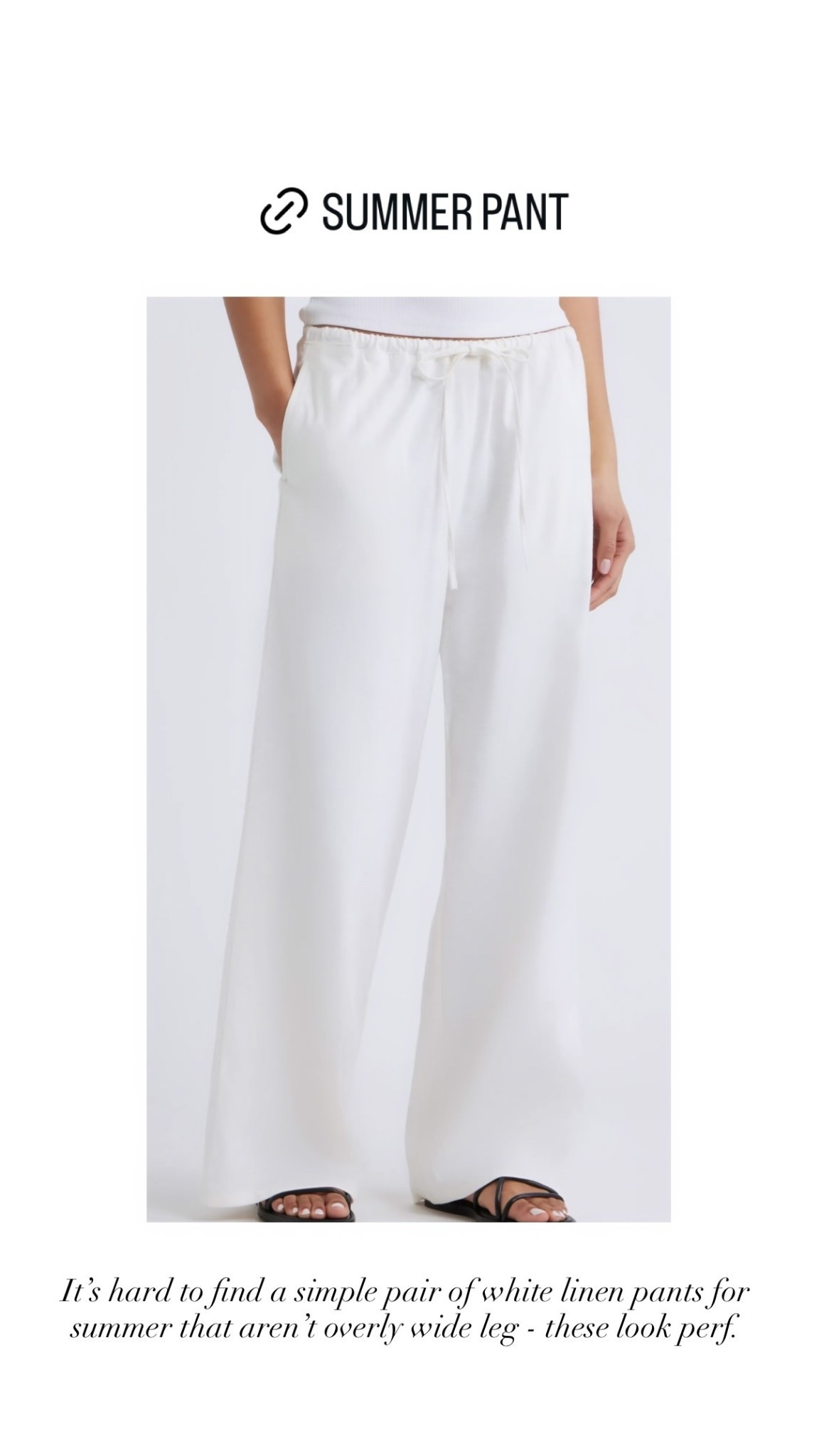 It’s hard to find a simple pair of white linen pants for summer that aren’t overly wide leg - these look perf.

#LTKSeasonal #LTKSaleAlert #LTKTravel