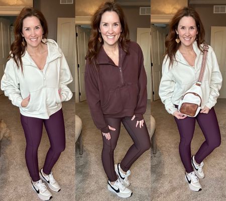 Lulu dupe Athleisure wear. Fleece leggings are a must for colder weather they are a closet staple and love these have pockets on the side too. Sweatshirt is oversized so could have gone with smaller size. So if you are between sizes size down . Perfect for travel too! 

Size: 
Leggings  -small
Sweatshirt- small 
5’1 
130 lbs 

#LTKfindsunder50 #LTKover40 #LTKMostLoved