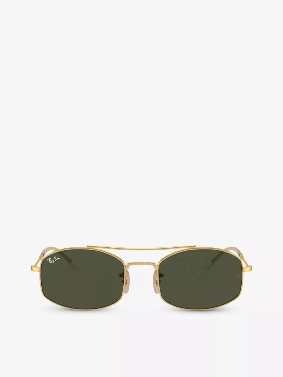RB3719 oval-frame metal sunglasses | Selfridges