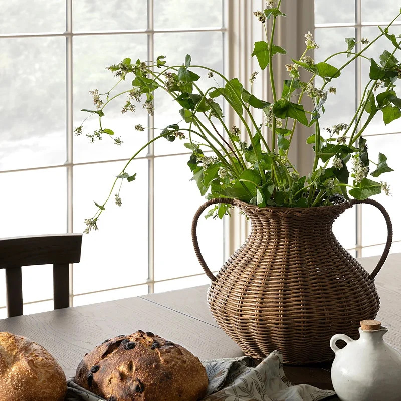 KUNPENG Faux Rattan Woven Vase Sophisticated Home Staging Decor Modern Boho Flower Container Eleg... | Walmart (US)