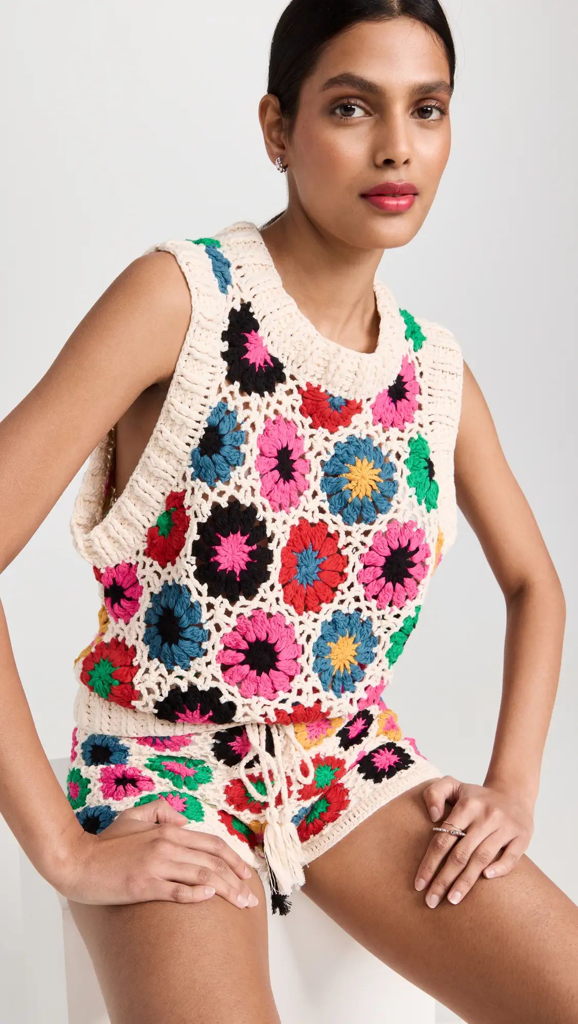 Multi Circles Crochet Vest | Shopbop