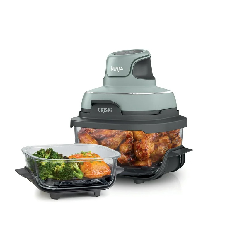 Ninja Crispi 4-in-1 Glass Air Fryer, 4 Qt & 6 Cup Containers, Designed Non-Toxic, Sage FN101SG | Walmart (US)