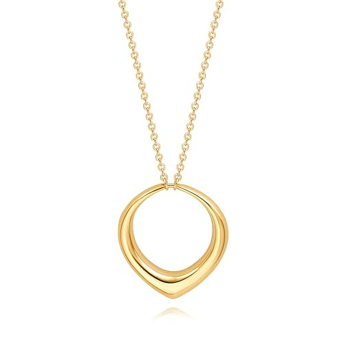 Long Pendant Necklace for Women Gold Plated Circle Long Chain Necklace Y Necklace Jewelry for Wom... | Amazon (US)