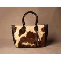 Exclusive Cowhide Tote Bag Large - Carryall Shoulder Western Purse Ideal Gift For Her Ladies Handbag | Etsy (US)