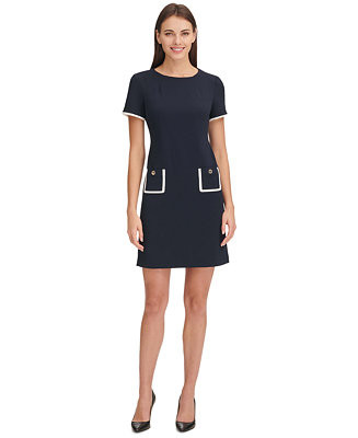 Women's Colorblocked Pocket Sheath Dress | Macy's