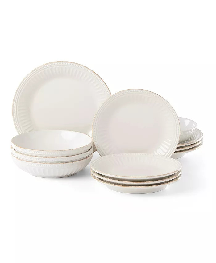 French Perle Groove 12-Piece Dinnerware Set, Created for Macy's | Macys (US)