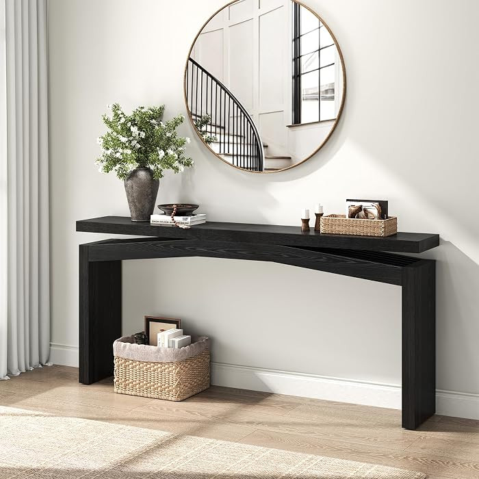 63-Inch Black Console Tables for Entryway, Wooden Sofa Console Table Behind Couch Mid Century, Entryway Console Tables for Living Room, Entry Way, Hallway, Black | Amazon (US)