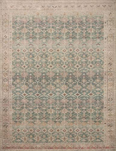Angela Rose x Loloi Aubrey Collection AUB-02 Aqua / Sand, Traditional 7'-6" x 9'-6" Area Rug | Amazon (US)