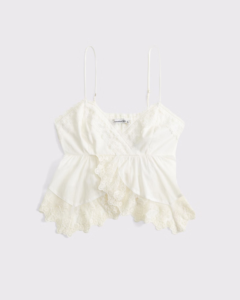 Babydoll Lace-Trim Cami | Abercrombie & Fitch (US)