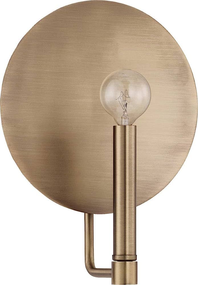 Capital Lighting 627711AD Wells Mid-Century Old-Fashioned Inspired Concave Disc Wall Sconce, 1-Li... | Amazon (US)