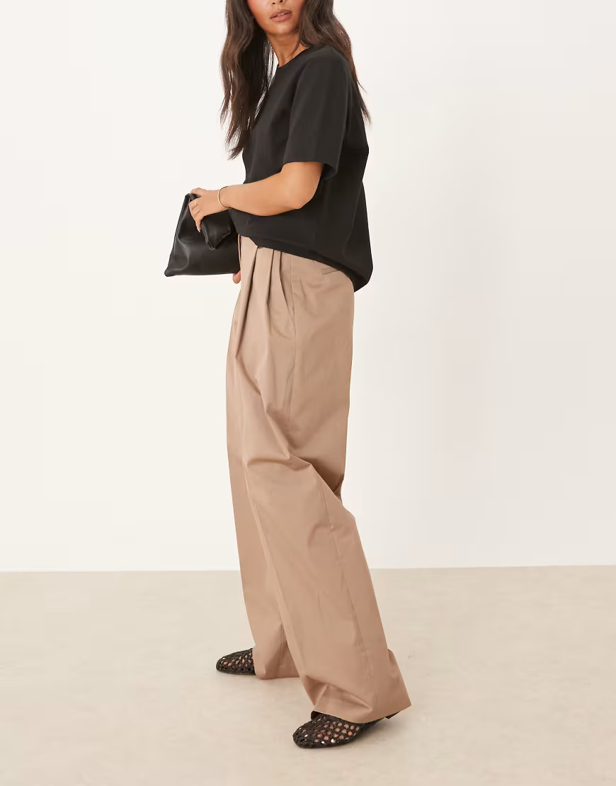 Mango pleat front tailored pants in light beige-Neutral | ASOS (Global)
