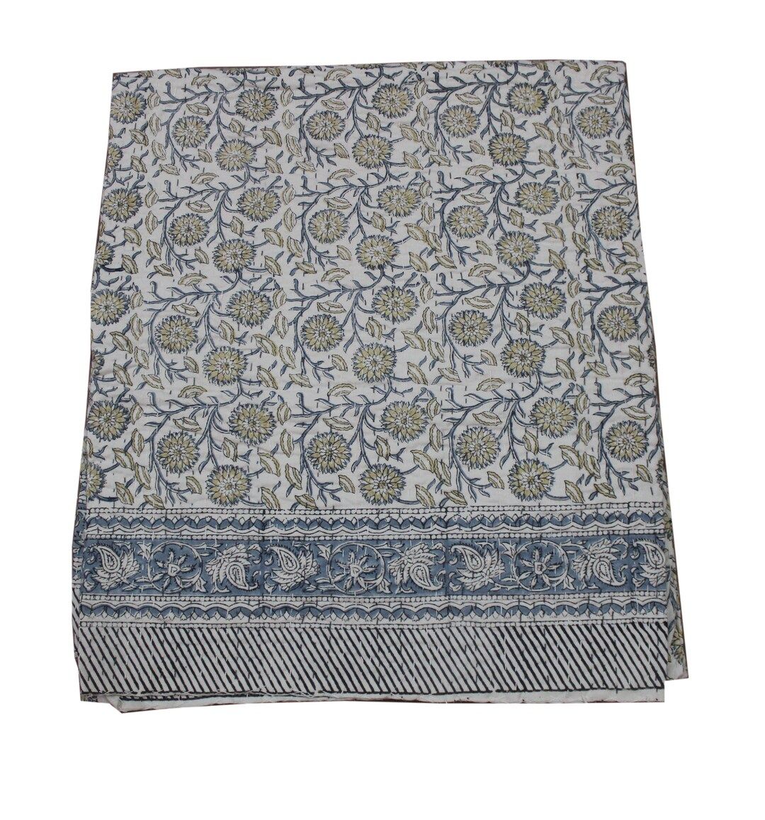 Indian Handmade Hand Block Print Kantha Quilt, Floral Print Kantha Blanket,Cotton Kantha Gudari k... | Etsy (US)