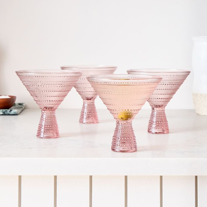 Jupiter Beaded Glass Martini Glasses (Set of 4) | West Elm (US)