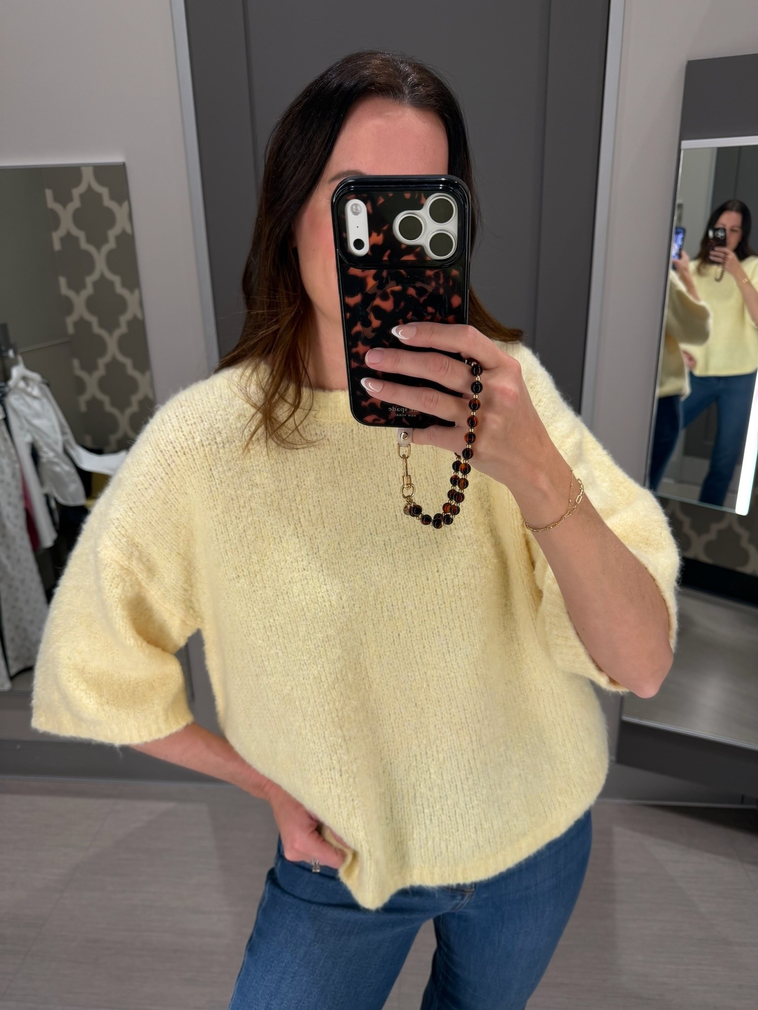 This yellow sweater is perfect for spring, with cooler mornings, the heavier weight of this short sleeve sweater is perfect! 

#LTKmomlife #LTKootd #LTKgrwm
