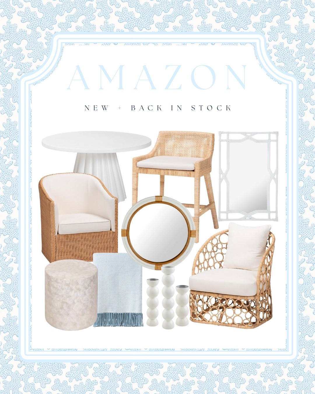 ✨ New + Back in Stock ✨ Sharing my favorite modern coastal Amazon home finds that give you the designer look for less 🤍 From rattan accent chairs to a round pedestal dining table, these pieces bring the perfect Serena & Lily inspired style without the splurge. Perfect for creating a light + airy coastal home with timeless neutrals, woven textures, and chic accents.

#CoastalHomeDecor
#AmazonHomeFinds
#ModernCoastalStyle
#CoastalLookForLess
#DesignerDupes
#SerenaAndLilyStyle
#AmazonHomeDecor
#RattanFurniture
#CoastalLivingStyle
#NeutralHomeDecor
#AmazonDecorFinds
#HomeStylingInsp

#LTKStyleTip #LTKHome