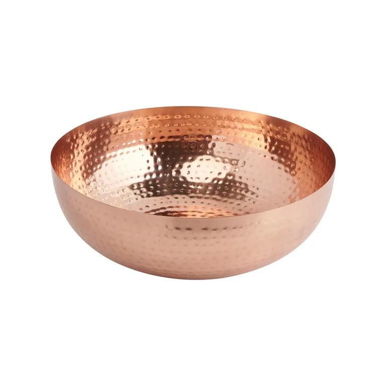 Creative Co-Op Round Hammered Metal Bowl, Copper Finish | Walmart (US)