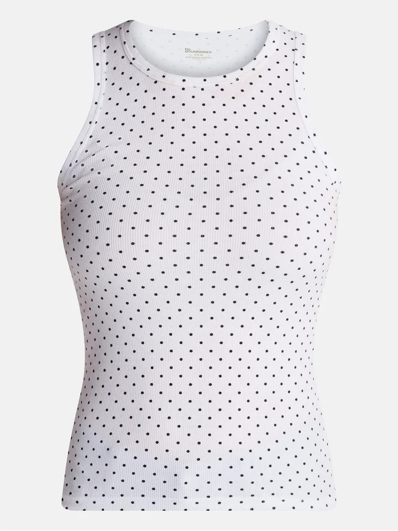 No Boundaries Ribbed High Neck Tank Top, Women's XXS-XXL | Walmart (US)