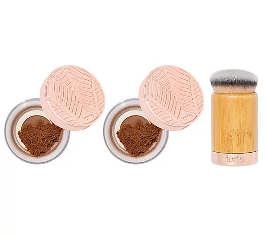 tarte Amazonion Clay Gem Powder Foundation Duo with Brush - QVC.com | QVC