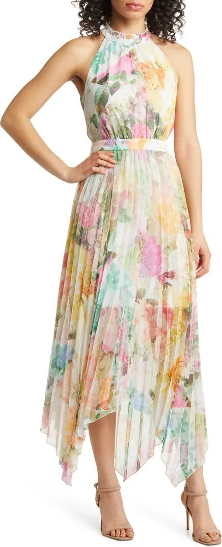 Halter Floral Chiffon Dress | Nordstrom