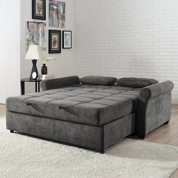 Serta Sabrina 72.6'' Queen Rolled Arm Tufted Back Convertible Sleeper Sofa with Cushions | Wayfair North America