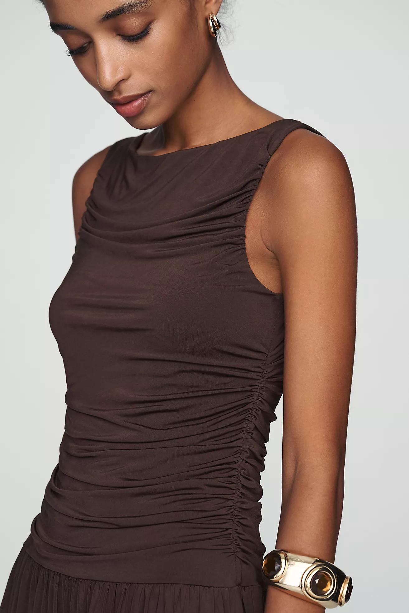 By Anthropologie Sleeveless Boat-Neck Drop-Waist Maxi Dress | Anthropologie (UK)