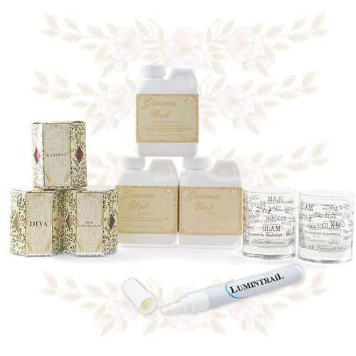 Tyler Candle Glamorous Gift Set with 3 Glamorous Wash, 3 Votive Candles, and 2 Votive Glasses, Bundle with Stain Remover Pen - Diva, High Maintenance, Kathina | Amazon (US)