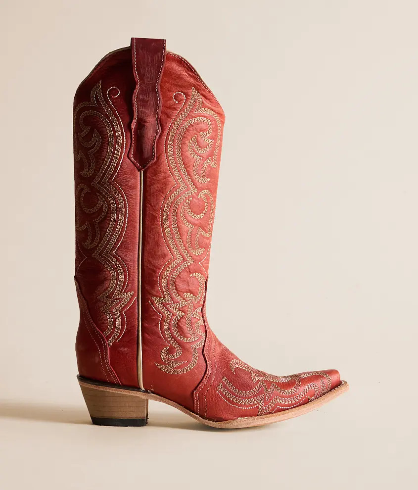 Filigree Leather Western Boot | Buckle