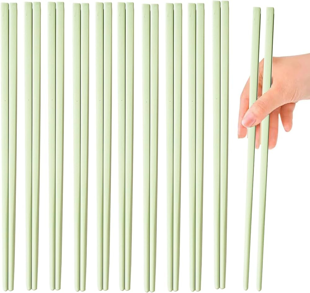 10 Pairs Fiberglass Chopsticks Reusable,Cute Reusable Chopsticks,9 Inch(Green Chop sticks reusabl... | Amazon (US)