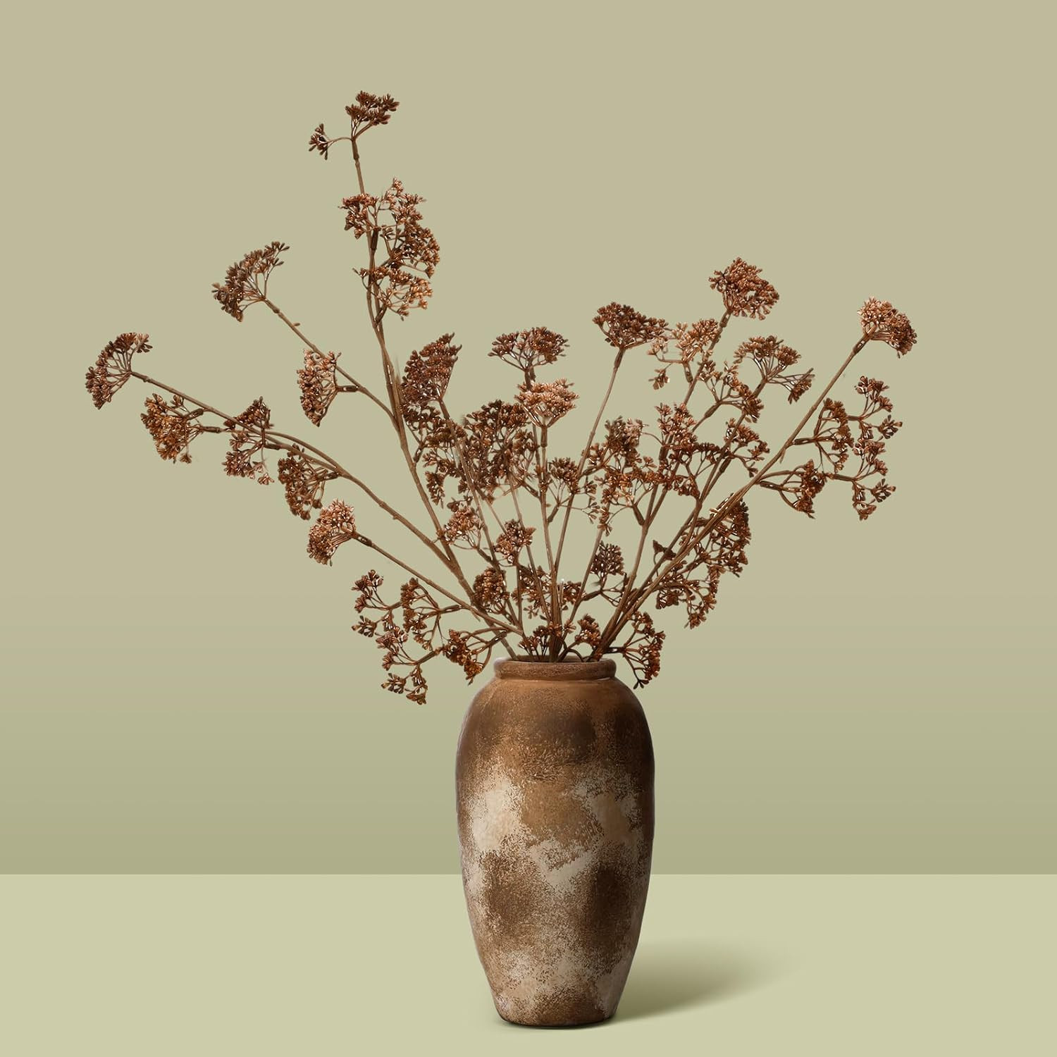 6 Pcs Dusty Plum Berry Stems Summer Faux Eucalyptus Seed Artificial Branches Faux Sedum Berry Spray Picks for Home Mantel Vase Farmhouse Garden Wedding DIY Decorations(Orange,22 Inch) | Amazon (US)