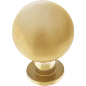 allen + roth Orin 1-1/8-in Brushed Brass Round Modern Cabinet Knob | Lowe's