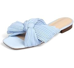 MICIFA Women's Bow Flat Sandals Open Toe Summer Comfort Slip on Slide Sandals Bridal Wedding Dres... | Amazon (US)