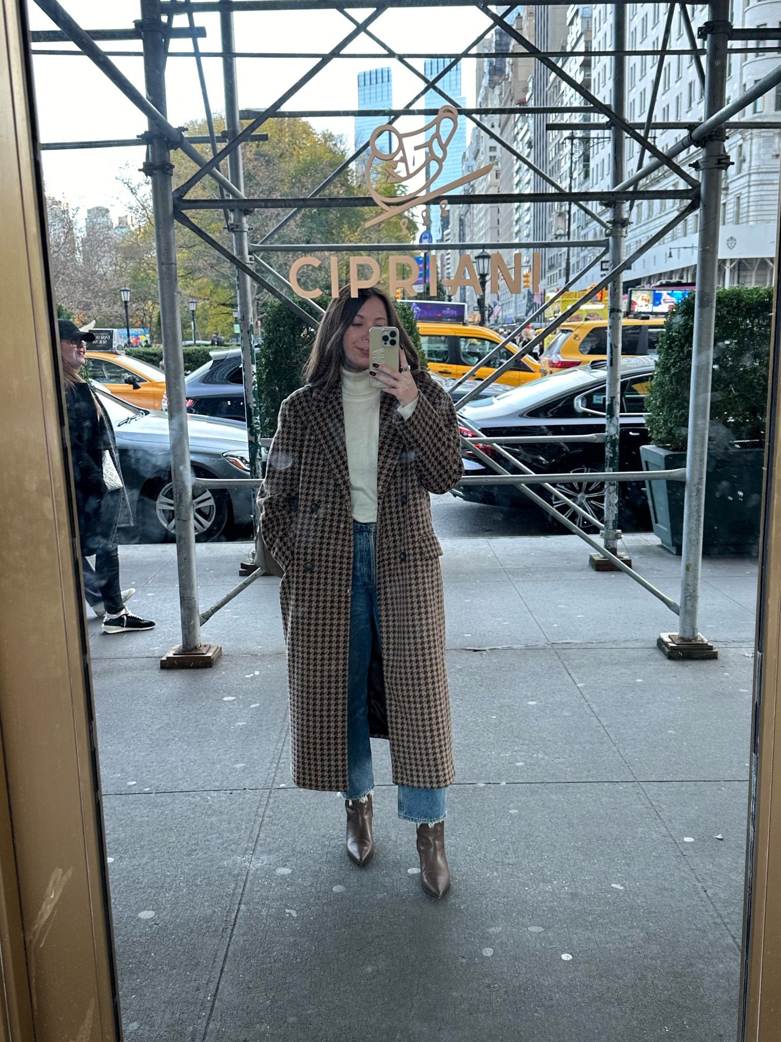 Quick easy little outfit for our trip home for Thanksgiving. I love a nice long wool coat with some personality, it elevates even the most basic base. I’m wearing the brown here but the black version is on major sale 👀

#LTKsalealert #LTKshoecrush #LTKSeasonal