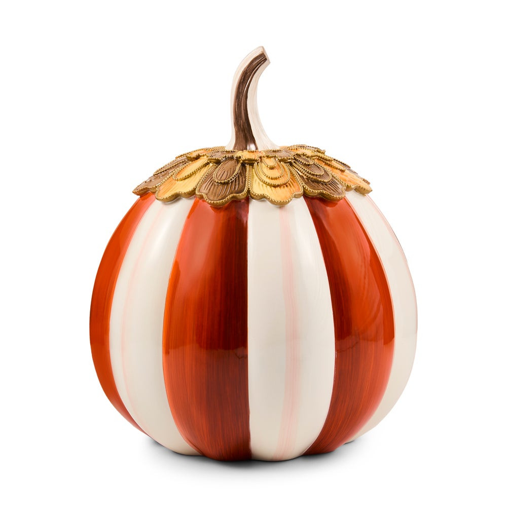 Harvest Glow Paprika Stripe Pumpkin | MacKenzie-Childs