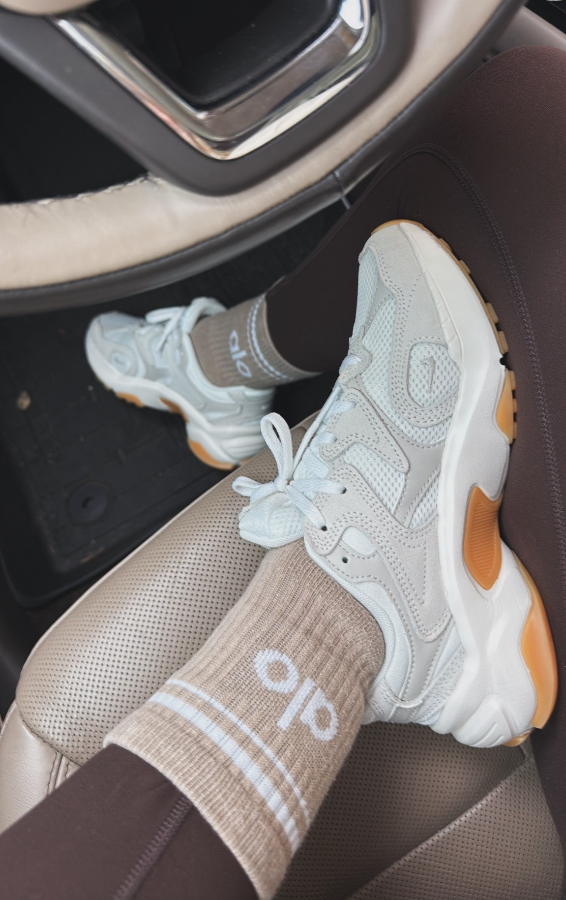 New Nude Nike sneakers.  Love these neutral toned Nike sneakers for working out & running errands. Size 6. They are comfy & fit tts. Wearing size small in Alo socks & size small in leggings & sports tank. #NeutralSneakers #FallSneakers #FallTennisShoes #FallNikes #Nike #NudeSneakers #FallShoes #FallFootwear #ComfortableSneakers.

#LTKActive #LTKStyleTip #LTKFindsUnder100