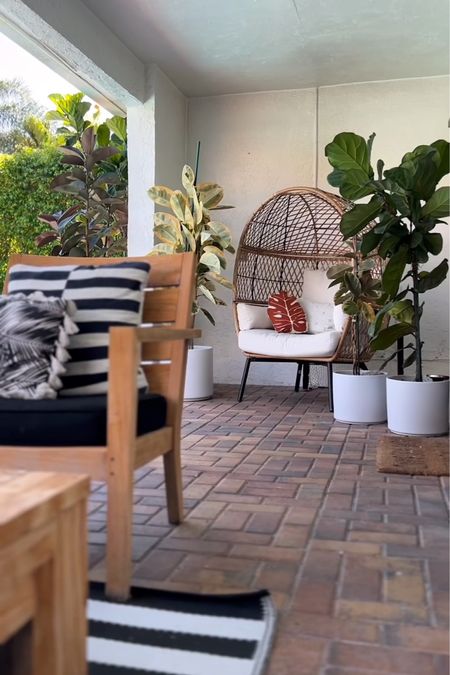 Outdoor decor 
Outdoor furniture 
Outdoor egg chair 
Teak furniture 
#meandmrjones 

#LTKunder50 #LTKunder100 #LTKhome