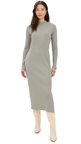Vince Womens Rib L/S HIGH Crew NK Dress, SAGE Mist, X-Small | Amazon (US)