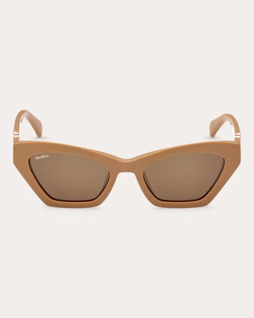 Semi-Shiny Camel & Brown Cat-Eye Sunglasses | Olivela