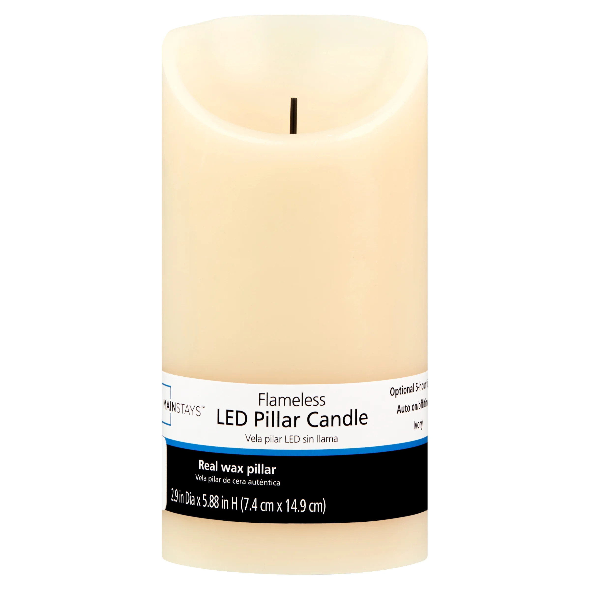 Mainstays Unscented Flameless LED Pillar Candle, Ivory, 3 x 6 in - Walmart.com | Walmart (US)