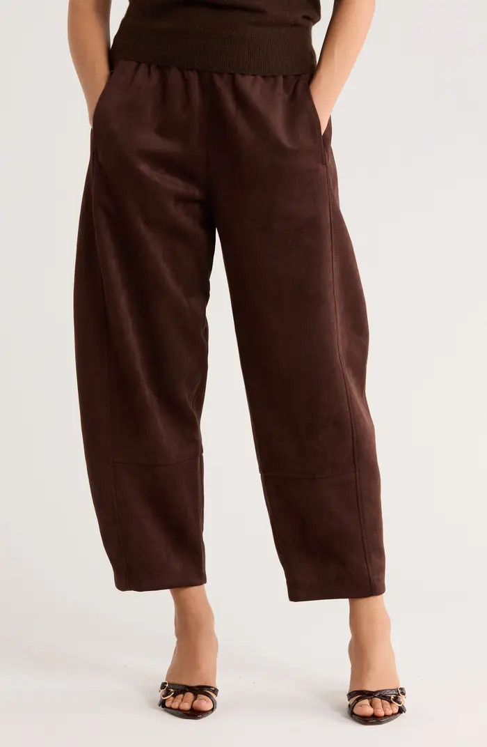MAX STUDIO Faux Suede Barrel Pants | Nordstromrack | Nordstrom Rack