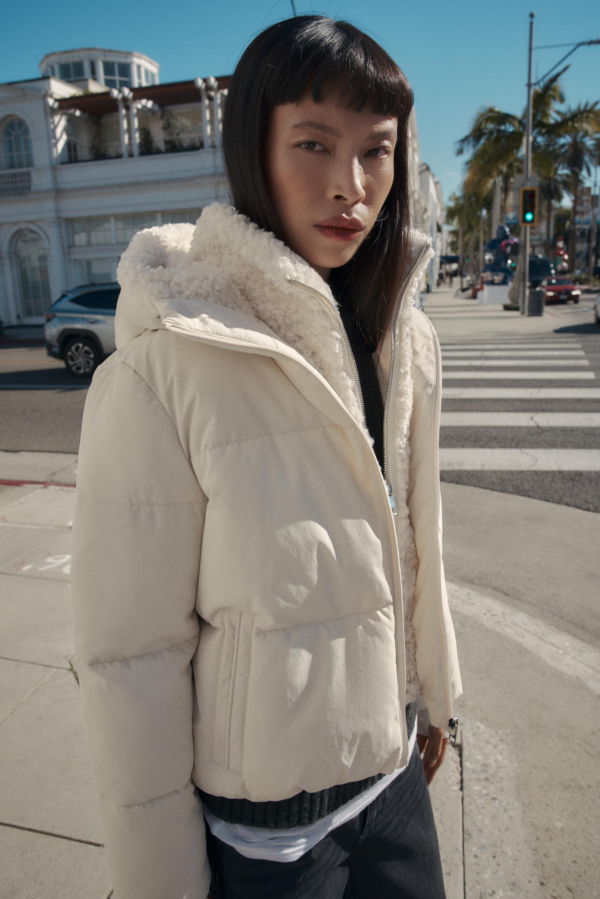 FAUX SHEARLING HOOD WATER-REPELLENT WINDPROOF ANORAK | Zara UK