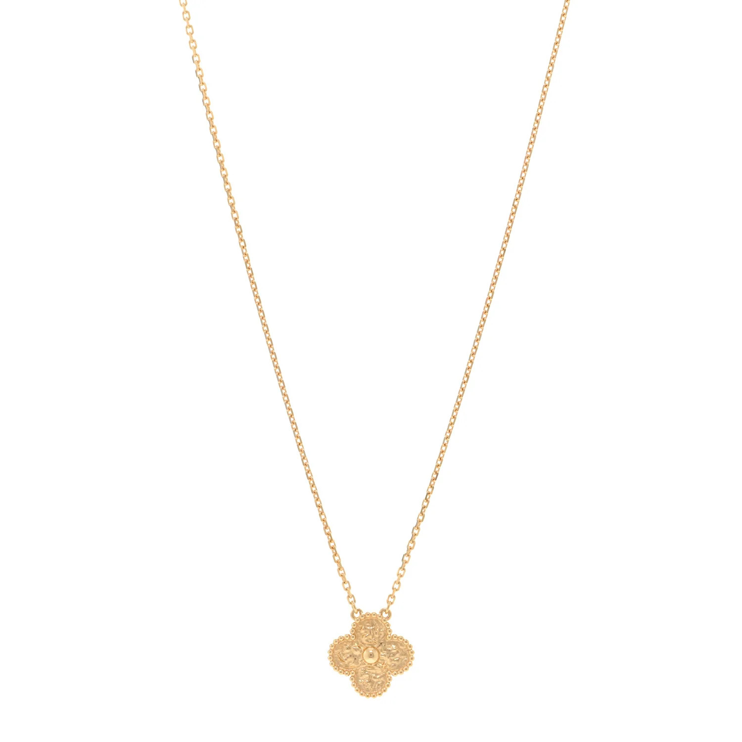 18K Yellow Gold Vintage Alhambra Pendant Necklace | FASHIONPHILE (US)