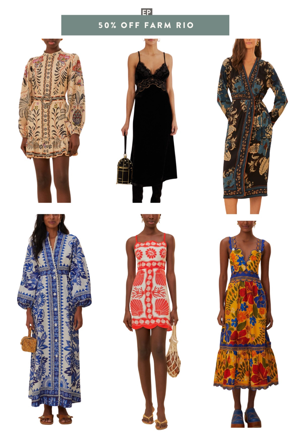 Huge 50% off sitewide Black Friday sale for farm rio! Note: final sale. I usually fit their xxs items that look midi length or shorter on the models. 

If you’re between sizes, look for styles with an elastic stretch or adjustable tie element at the waist. Their rompers that are non stretch run smaller at chest and waist, and size XXS is usually fitted on a 24-25" waist.

Sharing some wishlist items that are more fall / winter moodier colors in the top row and more summer and resort vacation vibes in the bottom row!

Holiday outfits, tropical or beach vacation outfits, gifts for her, black friday sale, petite friendly dresses 

#LTKHoliday #LTKCyberWeek #LTKParties